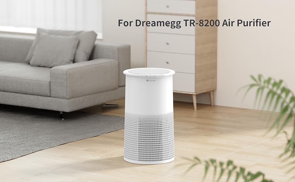 Dreamegg TR8200 Large Room Air Purifier Replacement Filter, Prefilter, True HEPA Filter and