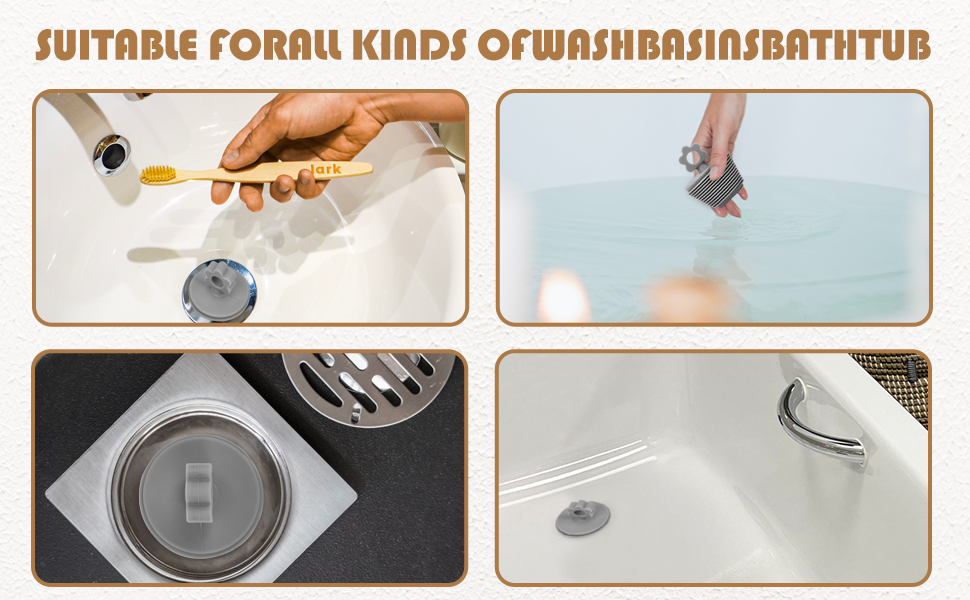 BOHAIPAN Bathtub Stopper, 2pcs Universal Tub Stopper