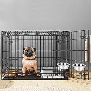 hanging dog bowls for kennel