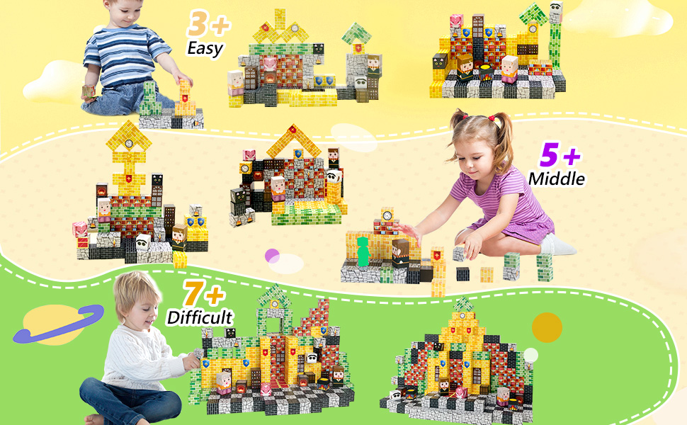 Kieacos Magnetic Blocks, 100PCS Game-Based Magnetic Building Tiles for Kids, Toddler STEM Toys Montessori Sensory Building Blocks for 3-5 6-8 9-12 Year Old Boys & Girls 17 Magnetic Tiles Building Blocks Toddler Toys