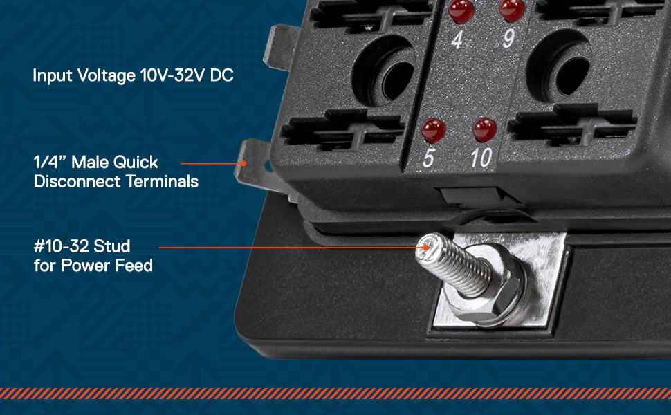 True Mods 10 Way Blade Fuse Box for Automotive [ATC/ATO