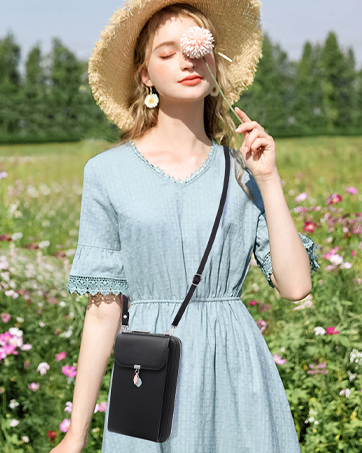 HNOOM Touchable Phone Bag Women Cross Body Phone Bag RFID Blocking Cell Phone Purse Wallet Crossbody Shoulder Bag Wristlet Handbags with Shoulder & Wrist Strap Fits Phone Under 6.9 Inch 19 cross body purse