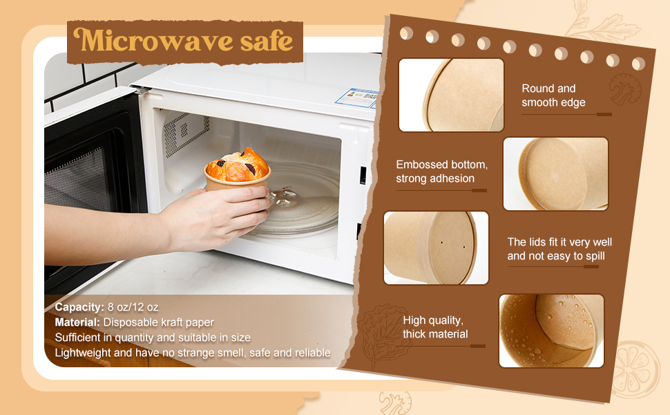 Fulmoon 100 Pack Paper Soup Containers with Lids Disposable