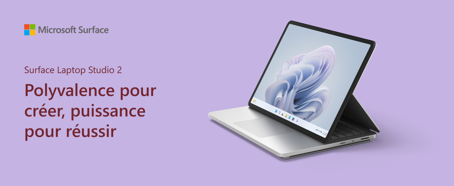 Microsoft Surface Laptop Studio 2 Windows 11, écran tactile 14.4 pouces, 32 Go RAM, 1 To SSD, Intel Core i7, NVIDIA GeForce RTX 4050 Ti, Platine, clavier français 1 mod_1_desktop