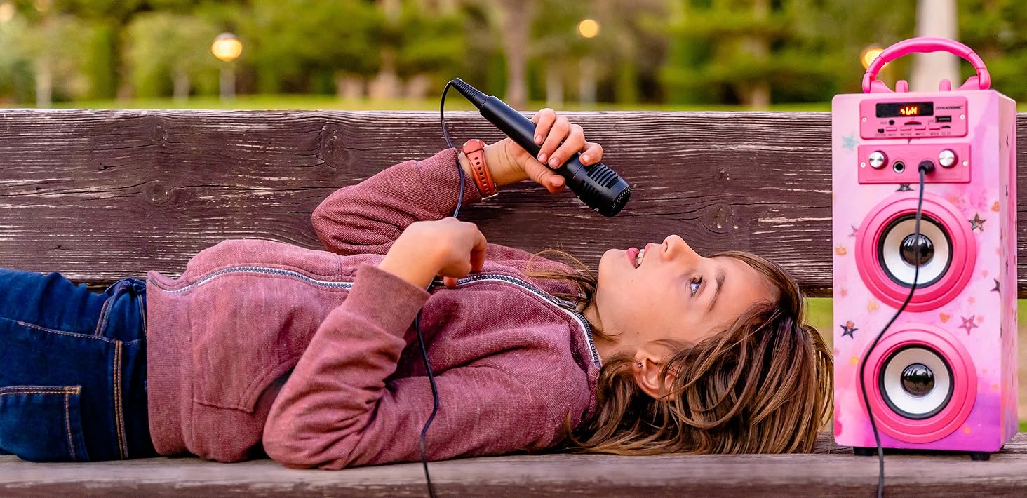enceinte bluetooth, enceinte, micro, jouet fille, cadeau fille 10 ans, micro karaoké, cadeau