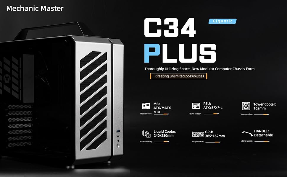 Amazon.com: Mechanic Master C34Plus Portable Desktop ATX Case with