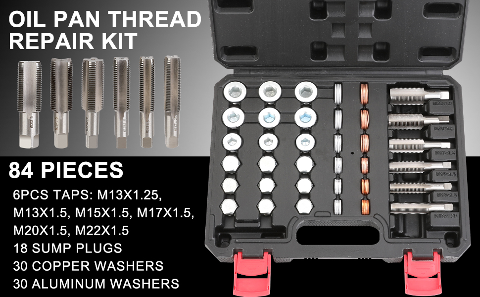 Hromee Oil Pan Thread Repair Kit, Comprehensive Oil Drain