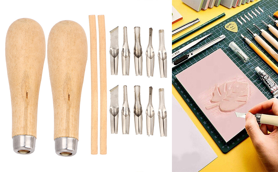 Linoleum Cutter Set, DIY Linocut Carving Tool Woodworking