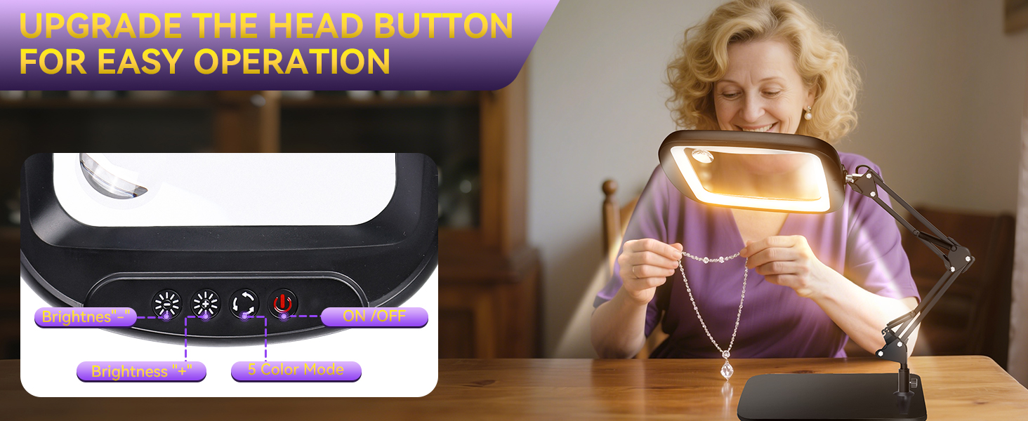 Extra Large magnifying glass with light and stand