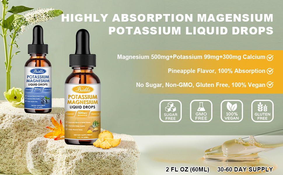 Potassium Magnesium Supplement, 99mg Potassium Supplement