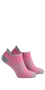 Wrightsock EcoRunTab Grey/Pink Side