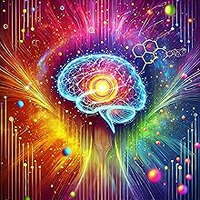 human brain in neon colors