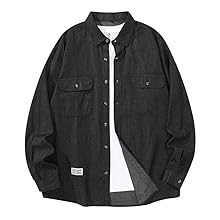 Men's Denim Shirt, Fall Clothes, Washed Treatment, Long Sleeve Shirt, Western Style, Cotton Top, Cool, Work Shirt, Breech, Casual, Fashionable, Street Style