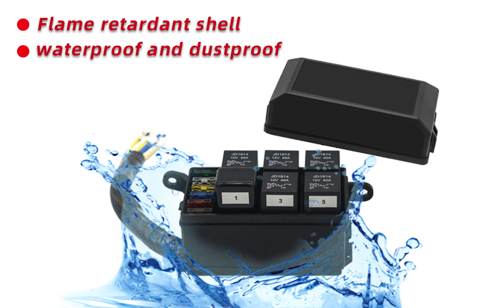 12V Automotive Fuse and Relay Box, with PreWires, Fuse