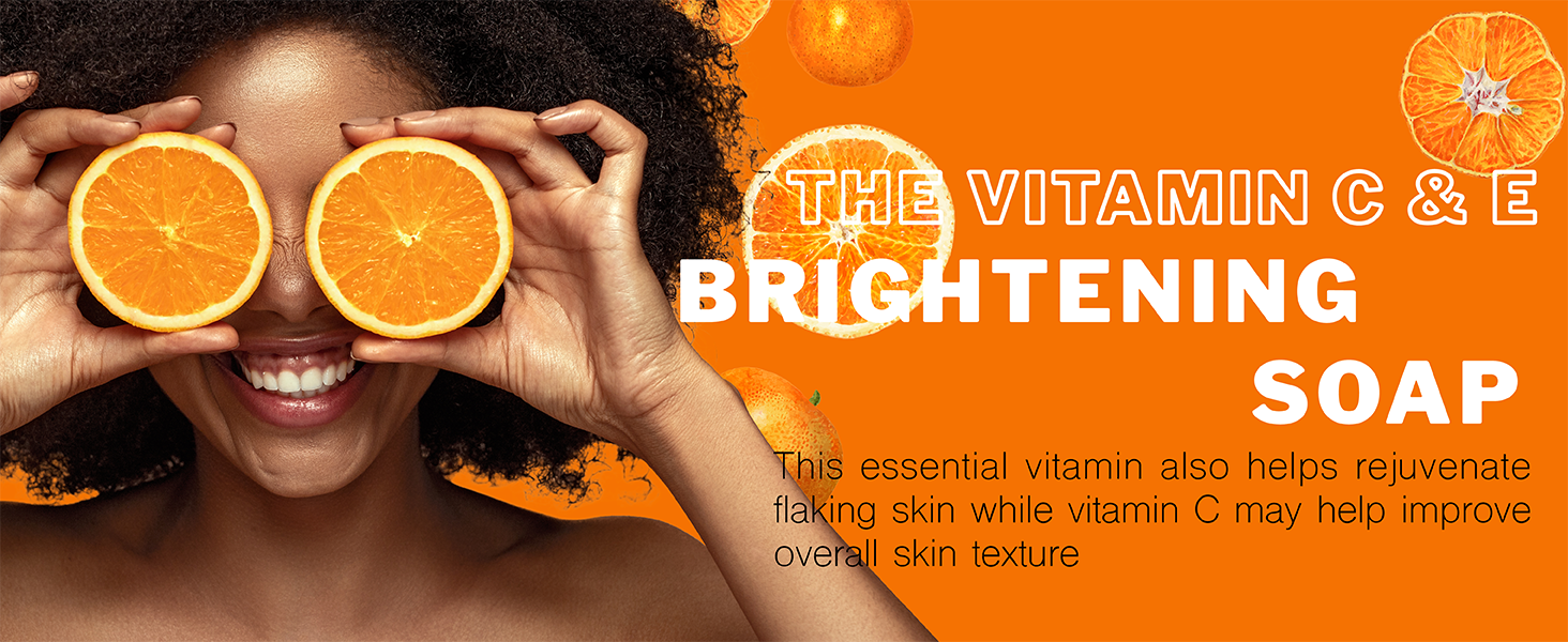 LAISAE Vitamin C Brightening Soap for Face & Body Daily Moisturizing with Shea