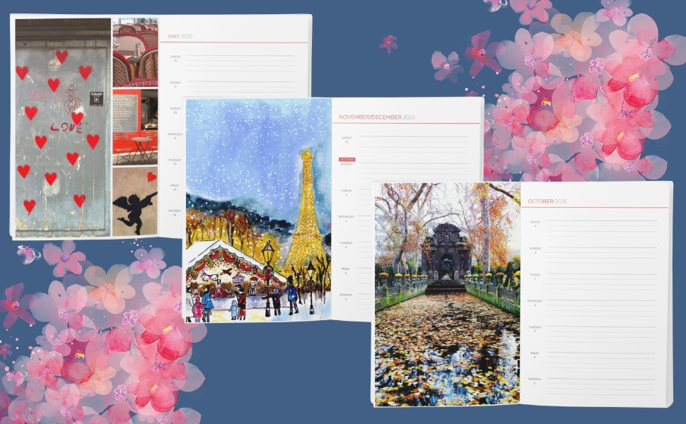 2025 Paris Planner with Paris art each week