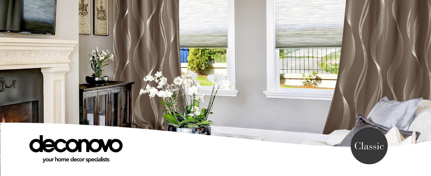 wave stripe print curtains