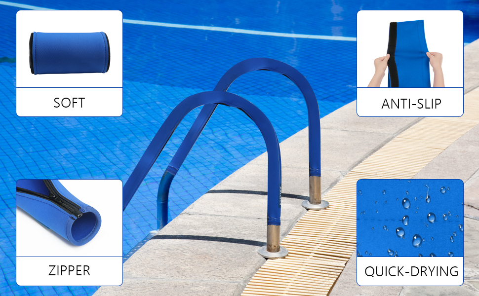 Ginchain Pool Handrail Cover, Slip Resistant Zippered Hand