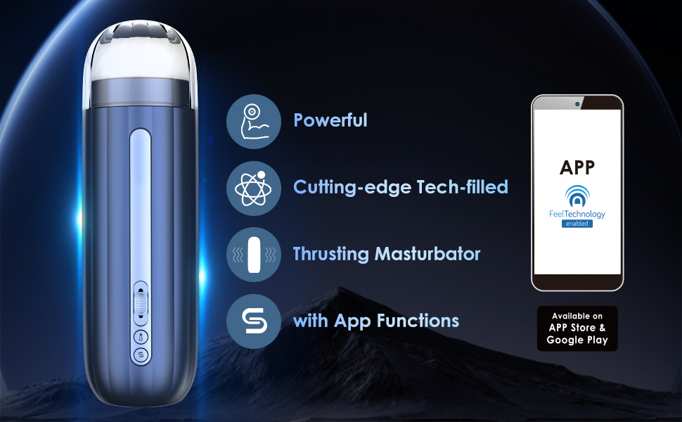 Vibeconnect Automatic Male Masturbator with 5 Thrusting Modes App Controlled Sex
