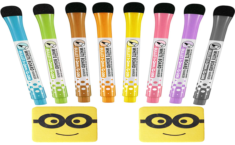 Store2508 Dry Erase Whiteboard Markers & Whiteboard Dusters