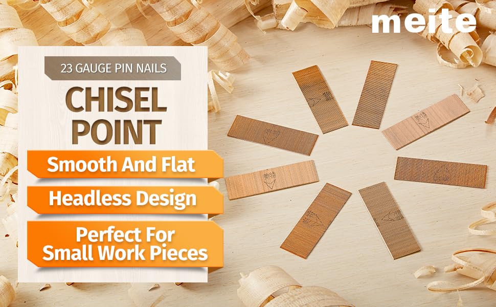 meite 23GP78 7/8Inch 23Gauge Headless Pinner Nails 2000 PCS/PACK (1