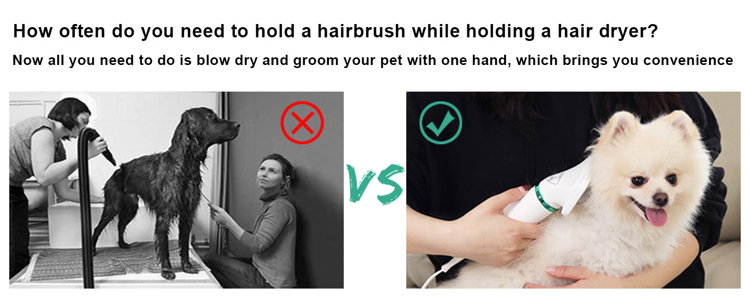 dog Hair grooming dryer with slicker brush,adjustable temperature