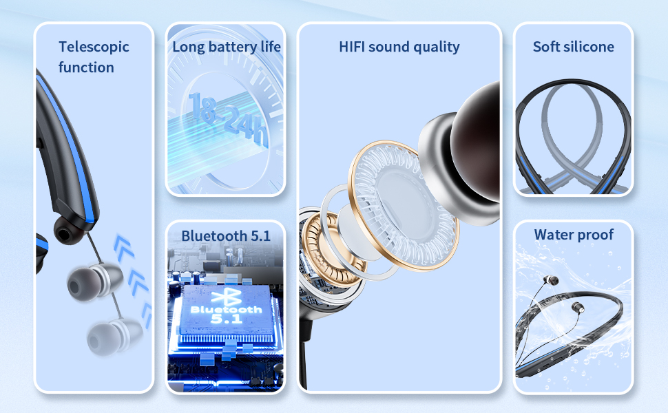  Neckband Bluetooth Headphones