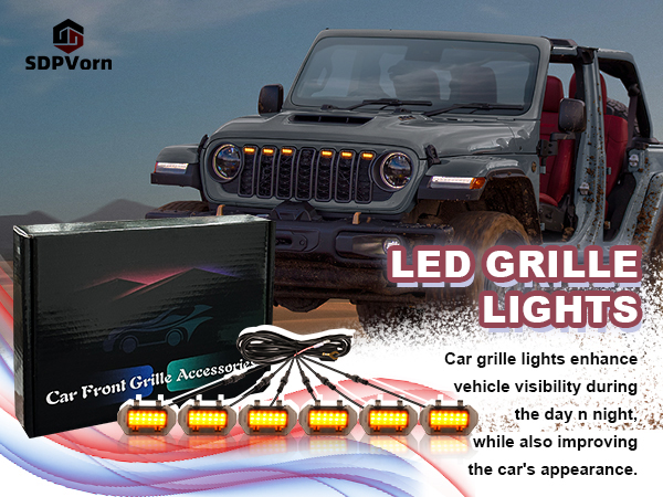 Grill Lights for Jeep Wrangler JL JLU - Front Bumper Grille