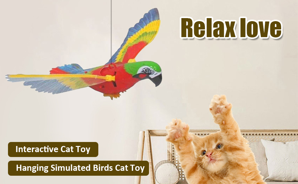 Scotthtdfb Simulation Bird Interactive Cat Toy Electric Hanging Eagle