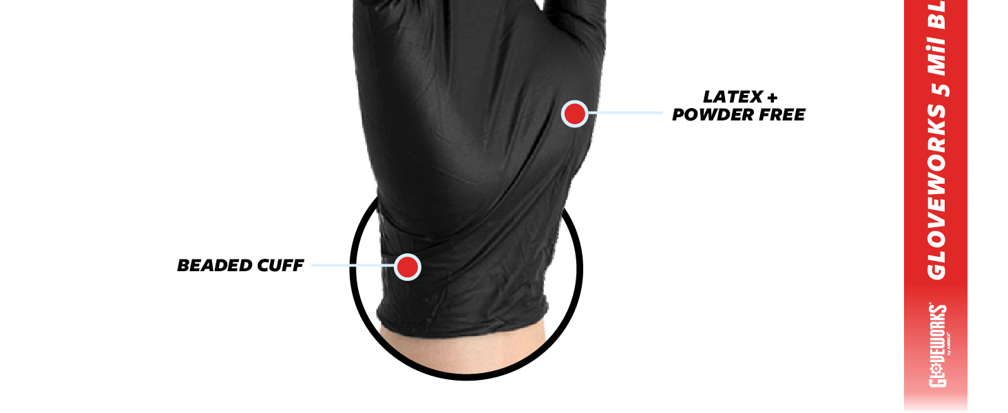 gloveworks industrial black nitrile gloves
