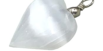Steinfixx Selenit Herz Kette Taschenstein groß Ladestein Lichtbringer Heilstein Edelstein