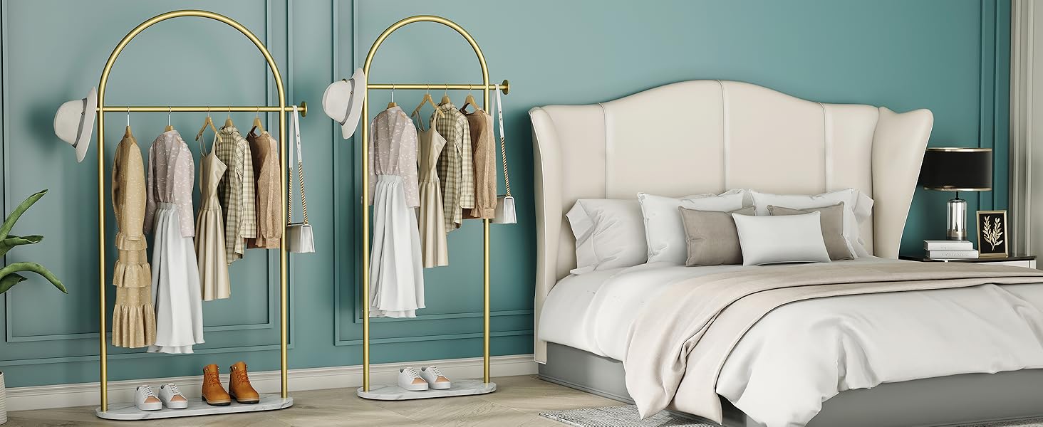 gold clothing rack