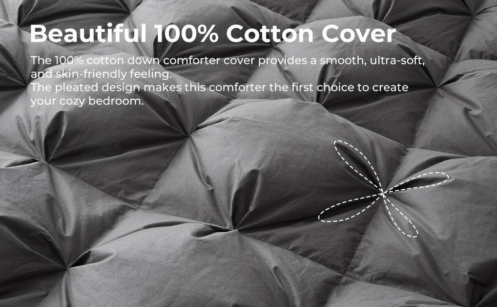 Peace nest Pinch Pleat Goose Feathers Down Comforter 100