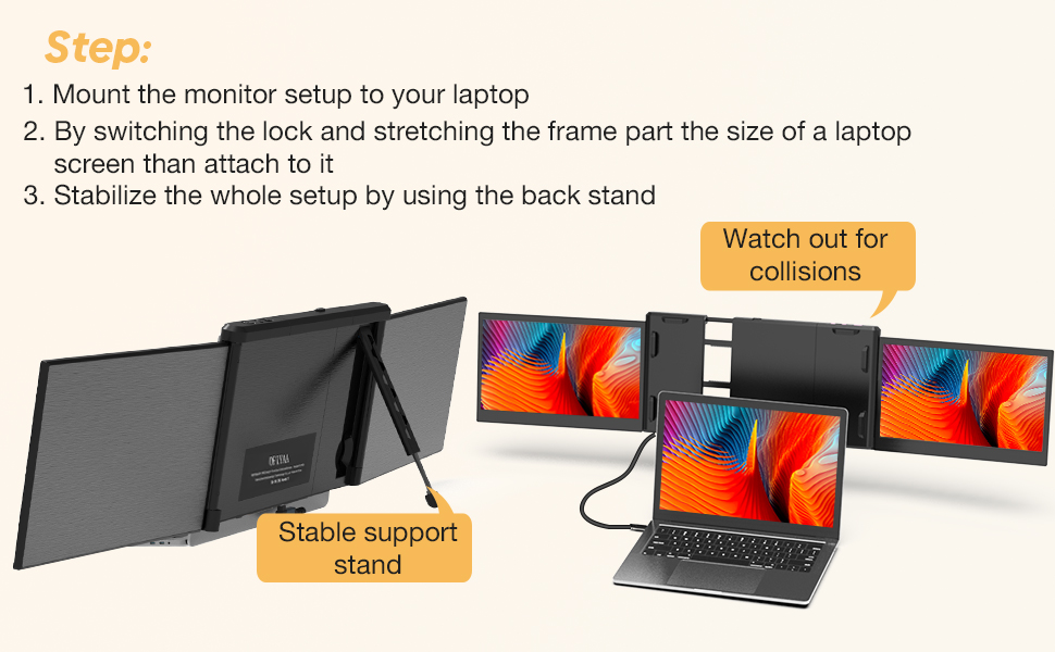 JJTechGiant Triple Portable Monitor for Laptop Screen
