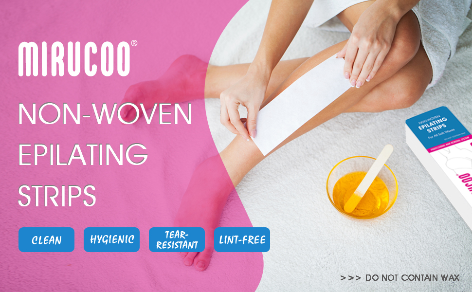 Mirucoo Non-woven Wax Strips (300 Pieces Multi Size Pack)