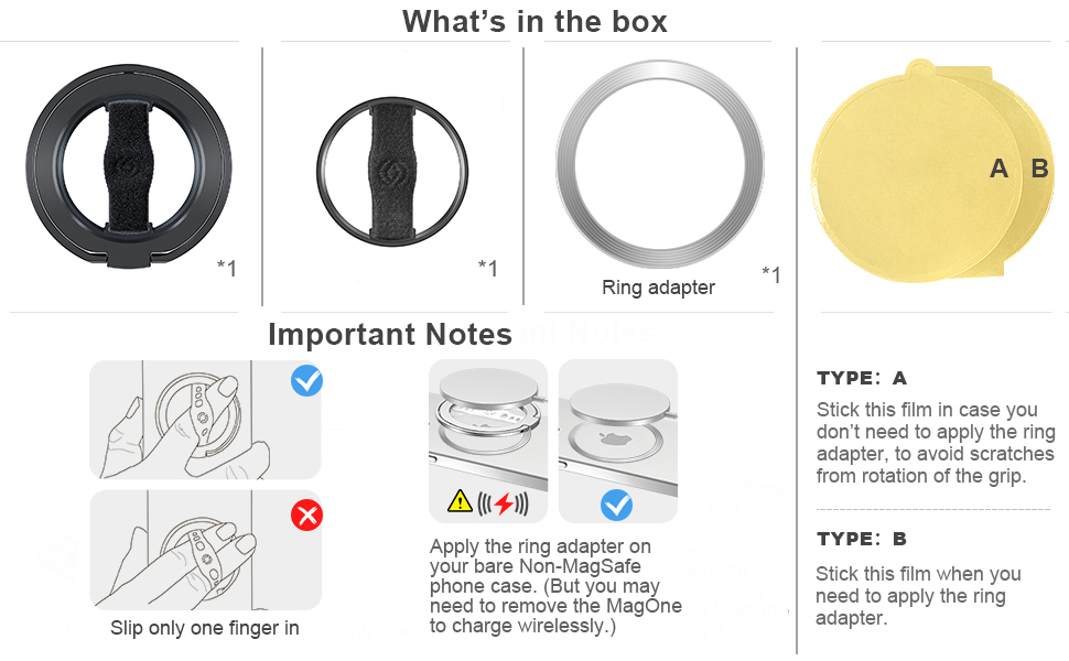 EWA MagSafe Cell Phone Ring Holder Kickstand