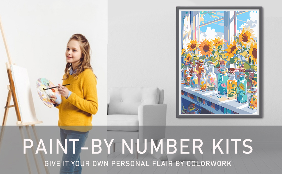 MXCFZX Sunflower Paint by Number DIY Painting On Canvas, Flowers Paintwork with