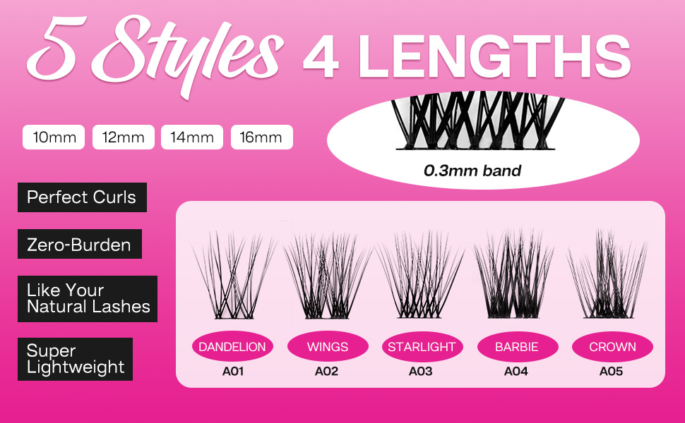 superfine band cluster lashes kit 