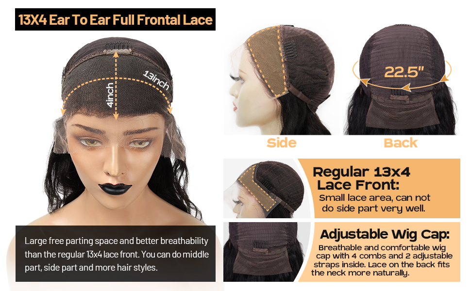 13x4 full frontal lace wig