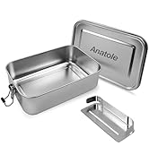 Anatole 304 Stainless Steel Bento Box 47oz 1400ml Leak-Proof Lunch Box with Removable Divider BPA...