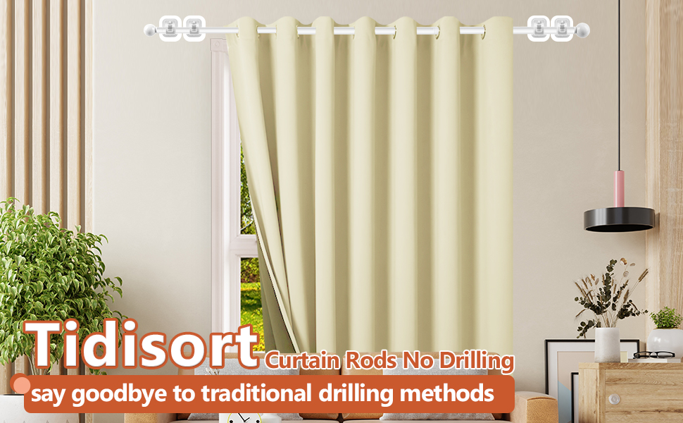 Curtain rods for windows no drilling 30 to 45 inch 58 inch diameter drapery rods no drill curtain rod set with 3m self adhesive curtain rod clearance