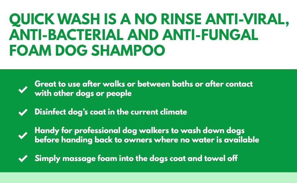 Sanigone NO RINSE DOG SHAMPOO 200ml Anti Viral Quick Wash for Dogs