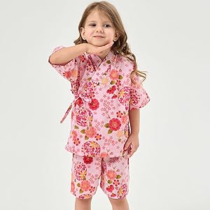 みいな♡No.YU2514女の子浴衣+ No.JB2503女の子甚平セット Amazon | [Dizoony] 甚平 女の子 子供服 ガールズ キッズ 浴衣