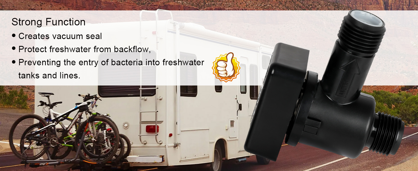 RV Vacuum Breaker Check Valve,571VACCHKA Camper RV Black