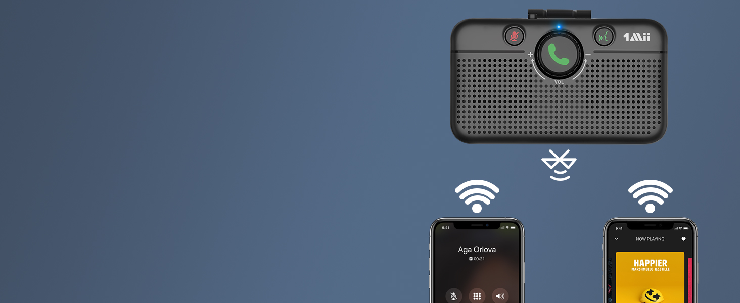 1Mii Bluetooth 5.3 Car Speaker, Handsfree Bluetooth