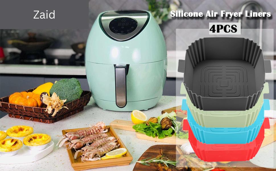 Silicone Air Fryer Liners, 7.8 inches 4PCS Liners Reusable Accessories