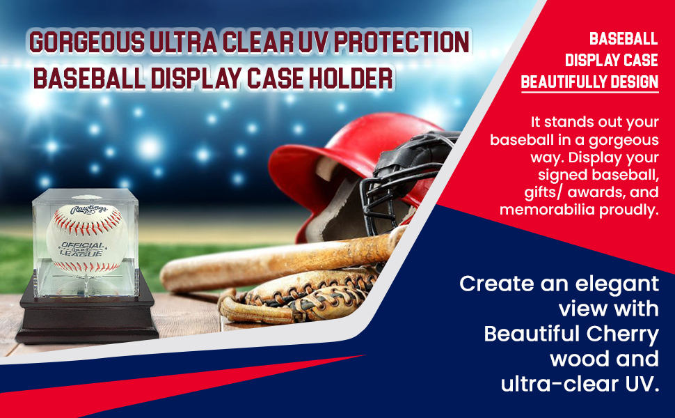 UV Single Baseball Display Case, Holder UV