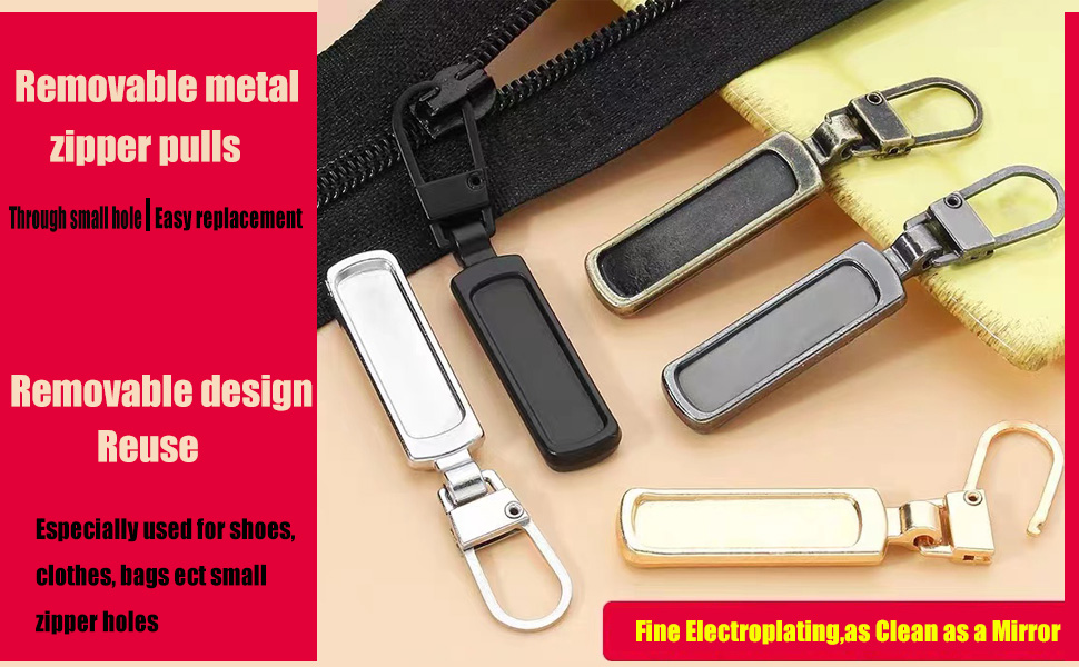 YZSFIRM Luggage Zipper Pull Replacement 10Pcs Gun Color
