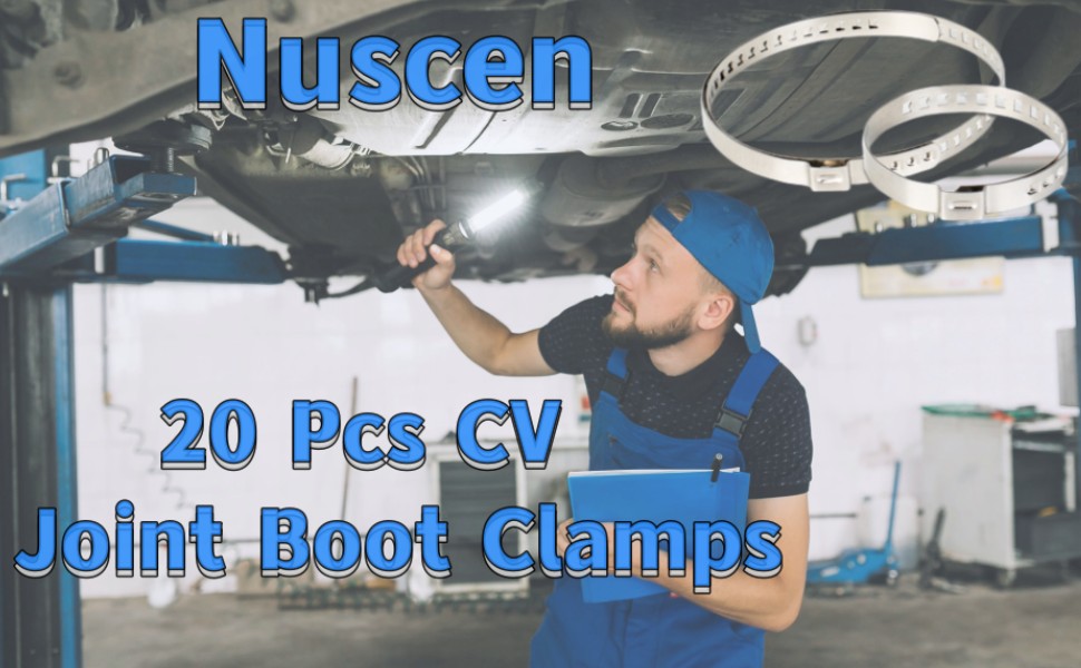 Nuscen 20 pcs CV Joint Boot Clamps Kit Stainless Steel Adjustable CV