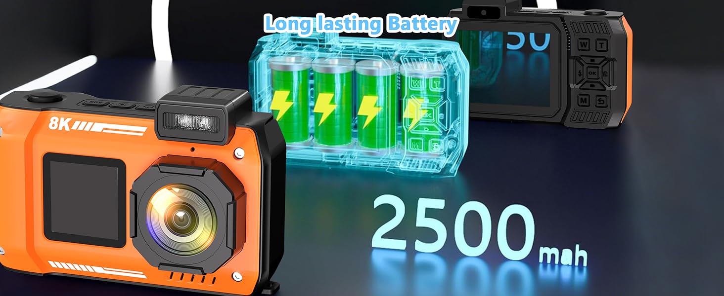 2500mAh large capacity battery